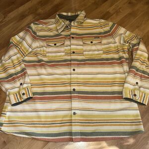 EDDIE BAUER Men's‎ 2X Chutes Microfleece Shirt Metal Button Up Outdoor Soft